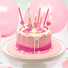 Load image into Gallery viewer, 10 Pink Fizz Cake Topper Candles