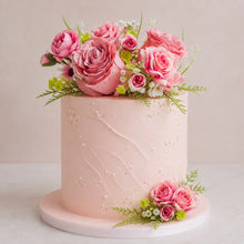Load image into Gallery viewer, Artificial Silk Rose & Foliage Bouquet (Pink)