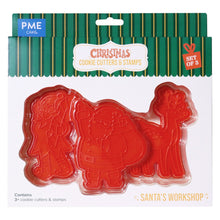 Load image into Gallery viewer, Christmas Cookie Cutters & Stamps - Santa's Workshop (Set of 3)