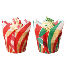 Load image into Gallery viewer, Christmas Tulip Muffin Cases - Candy Cane (Pack of 24)