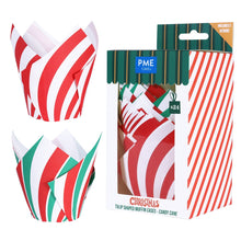Load image into Gallery viewer, Christmas Tulip Muffin Cases - Candy Cane (Pack of 24)