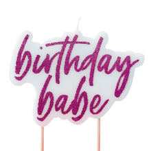 Load image into Gallery viewer, Hot Pink Glitter Birthday Babe Candle
