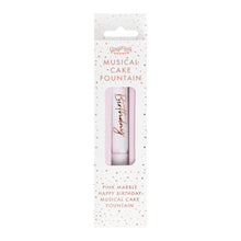 Load image into Gallery viewer, Pink Marble Happy Birthday Musical Cake Fountain