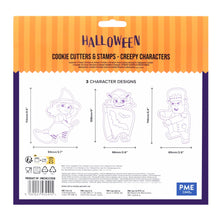 Load image into Gallery viewer, Halloween Cookie Cutters & Stamps - Creepy Characters (Set of 3)