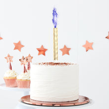Load image into Gallery viewer, Blue Birthday or Gender Reveal Cake Fountain Candles