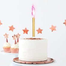 Load image into Gallery viewer, Pink Birthday or Gender Reveal Cake Fountain Candles