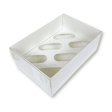 Load image into Gallery viewer, White Cupcake Box with Clear Lid