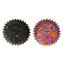 Load image into Gallery viewer, Halloween Mini Foil-lined Cupcake Cases - Pumpkin Party (Pack of 60)