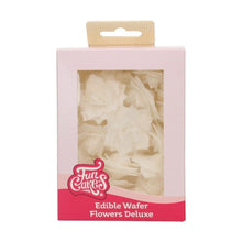 Load image into Gallery viewer, White Medium Rose Rosalia Deluxe Wafer Flowers Pack Of 15