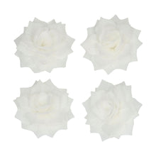 Load image into Gallery viewer, White Medium Rose Rosalia Deluxe Wafer Flowers Pack Of 15