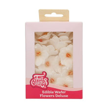 Load image into Gallery viewer, White Small Hydrangea Deluxe Wafer Flowers Pack Of 18