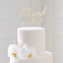 Load image into Gallery viewer, Gold Acrylic Mr & Mrs Wedding Cake Topper