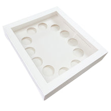 Load image into Gallery viewer, 3.5" Deep Holds 12 White Number-Shaped Cupcake Box