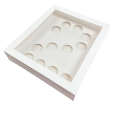 Load image into Gallery viewer, 3.5" Deep Holds 12 White Number-Shaped Cupcake Box