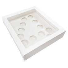 Load image into Gallery viewer, 3.5" Deep Holds 12 White Number-Shaped Cupcake Box