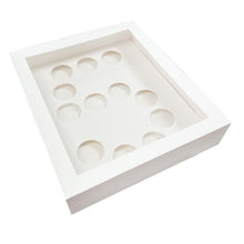 Load image into Gallery viewer, 3.5" Deep Holds 12 White Number-Shaped Cupcake Box