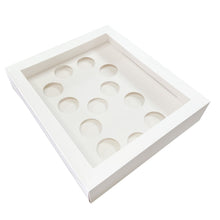 Load image into Gallery viewer, 3.5" Deep Holds 12 White Number-Shaped Cupcake Box