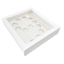 Load image into Gallery viewer, 3.5" Deep Holds 12 White Number-Shaped Cupcake Box