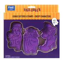 Load image into Gallery viewer, Halloween Cookie Cutters & Stamps - Creepy Characters (Set of 3)