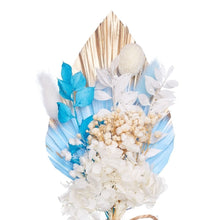 Load image into Gallery viewer, Blue, Gold & White Palm Spear Bouquet