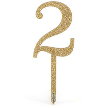 Load image into Gallery viewer, Acrylic Sparkling Fizz Number Cake Topper