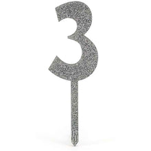 Load image into Gallery viewer, Acrylic Sparkling Fizz Number Cake Topper