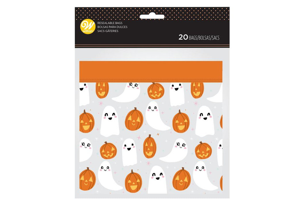 Ghosts Resealable Treat Bags - Pack of 20