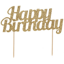 Load image into Gallery viewer, Glitter &#39;Happy Birthday&#39; Cake Topper
