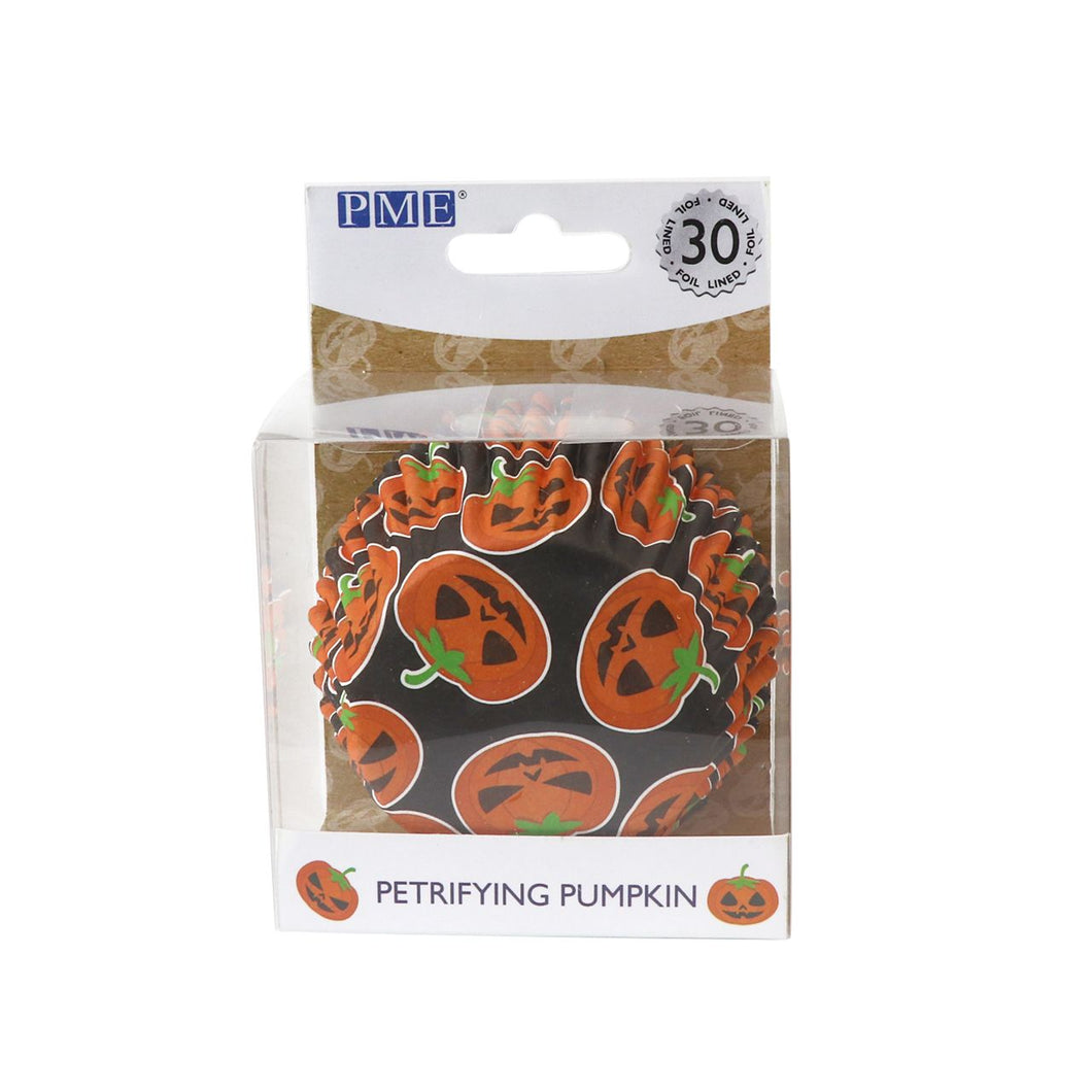 Petrifying Pumpkin Foil Lined Cupcake Cases