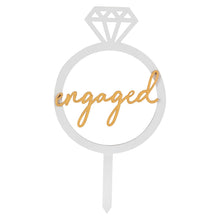 Load image into Gallery viewer, Wooden Engagement Ring Cake Topper