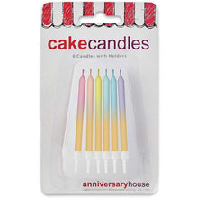 Load image into Gallery viewer, Pastel Rainbow Ombre Gold Candles
