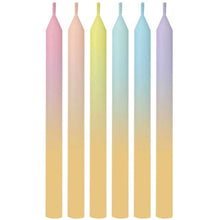 Load image into Gallery viewer, Pastel Rainbow Ombre Gold Candles
