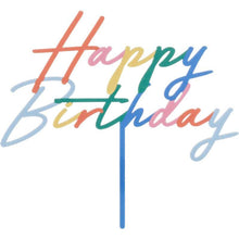 Load image into Gallery viewer, Multi Colour Acrylic Happy Birthday Cake Topper
