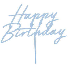 Load image into Gallery viewer, Misty Blue Acrylic Happy Birthday Cake Topper

