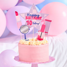 Load image into Gallery viewer, Pamper Party &#39;Happy Birthday&#39; Card Cake Topper Set
