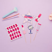 Load image into Gallery viewer, Pamper Party &#39;Happy Birthday&#39; Card Cake Topper Set
