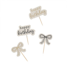 Load image into Gallery viewer, Birthday Bow Food Picks - Pack of 12
