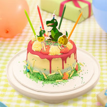 Load image into Gallery viewer, 7 Dinosaur Cake Topper Candles
