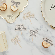 Load image into Gallery viewer, Birthday Bow Food Picks - Pack of 12
