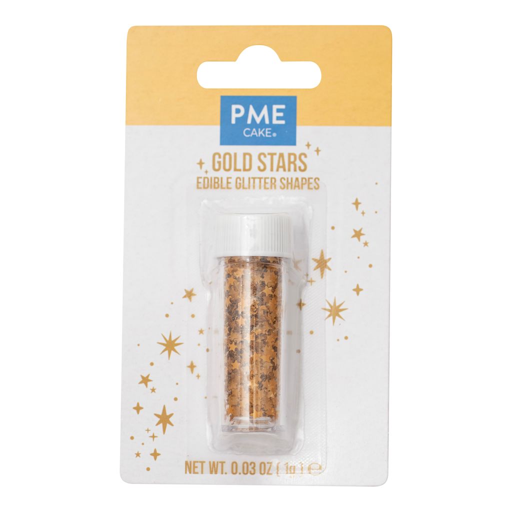 Edible Glitter Shapes - Gold Stars