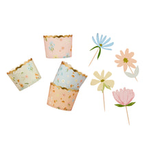 Load image into Gallery viewer, Floral Food Picks &amp; Food Cups Set - Pack of 12
