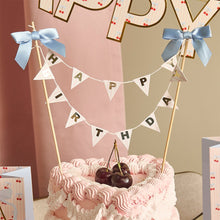 Load image into Gallery viewer, Bow 'Happy Birthday' Bunting Cake Topper
