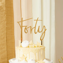 Load image into Gallery viewer, Gold &#39;Forty&#39; Acrylic Cake Topper
