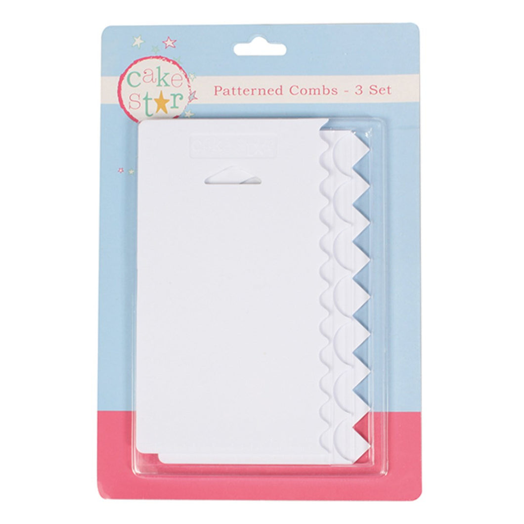 Cake Star Patterned Buttercream Combs - Set Of 3