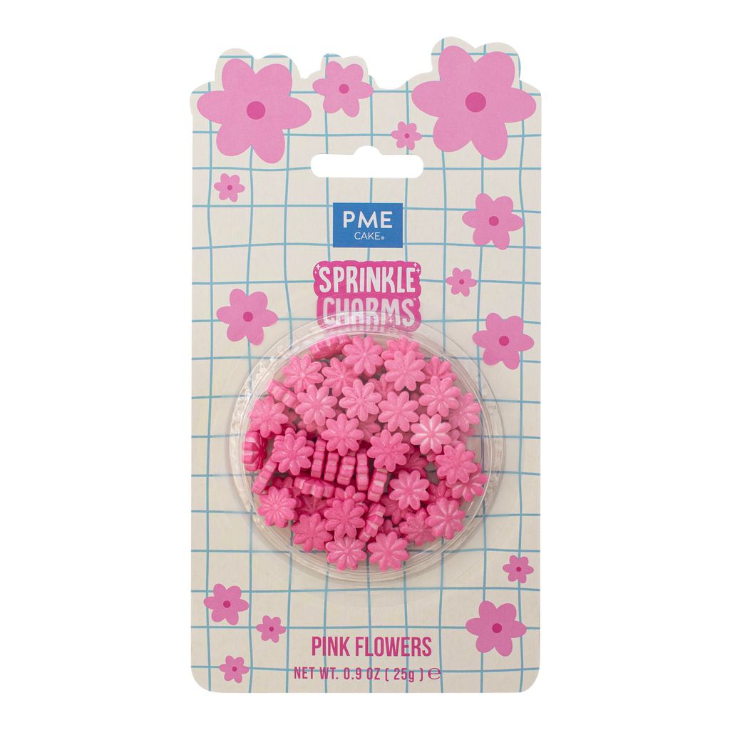Pink Flowers Sprinkle Charms