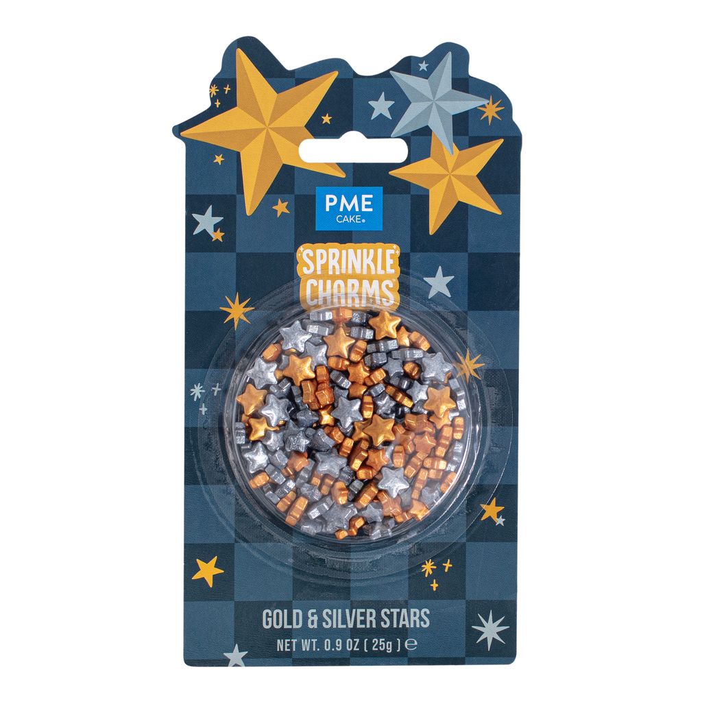 Gold & Silver Stars Sprinkle Charms