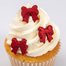 Load image into Gallery viewer, Red Bows Edible Cupcake Decorations Pk/15 (10.89g)

