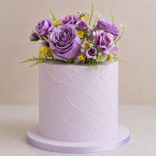 Load image into Gallery viewer, Artificial Silk Rose &amp; Foliage Bouquet (Lilac &amp; Purple)
