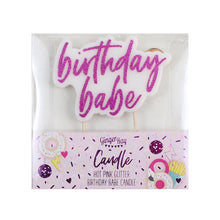 Load image into Gallery viewer, Hot Pink Glitter Birthday Babe Candle
