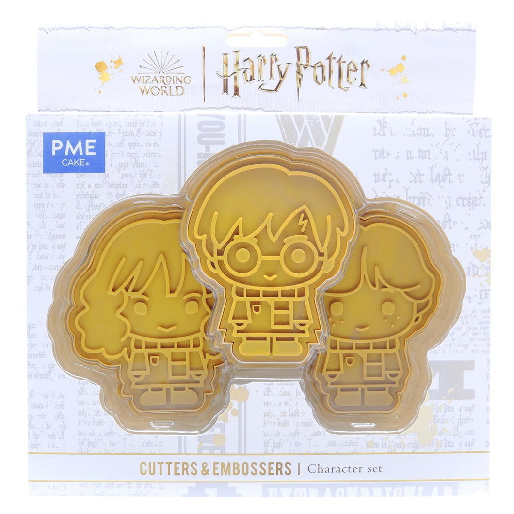 PME Harry Potter Cookie Cutter & Embosser, Set of 6, Harry, Ron & Hermione